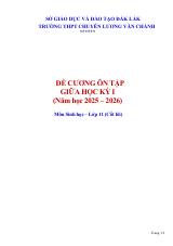 Đề cương ôn tập Giữa kì 1 Sinh học 11 năm 2025–2026 trường THPT chuyên Lương Văn Chánh (Đắk Lắk)